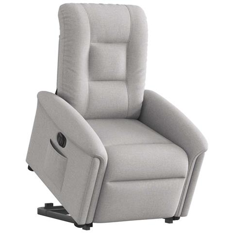 Poltrona Alzapersona Reclinabile Elettrica Grigi Nuvola Tessuto - Foto 2