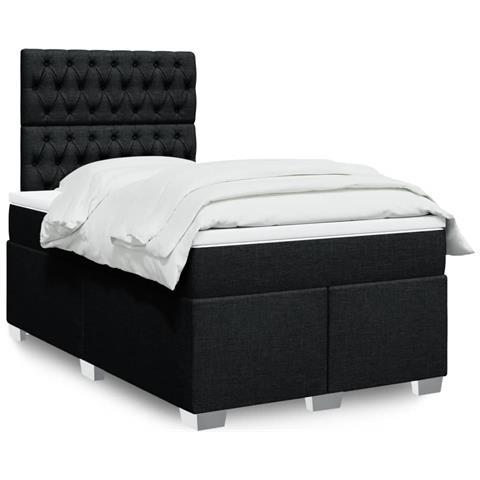 Giroletto a Molle con Materasso Nero 120x190 cm in Tessuto - Foto 2