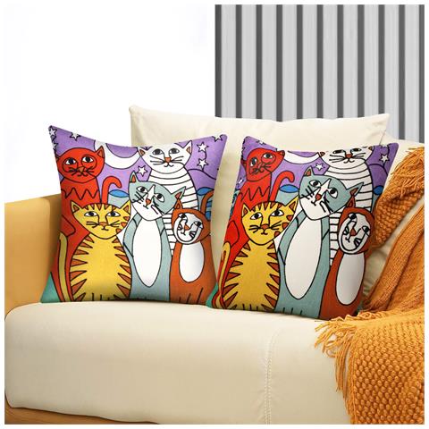 Set Di 2 Copricuscini 45x45 Cm Ricamati Art Lunelle - Foto 2