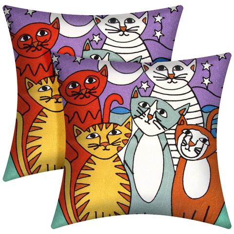 Set Di 2 Copricuscini 45x45 Cm Ricamati Art Lunelle - Foto 5