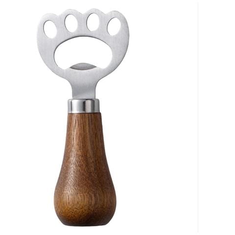 Apribottiglie Verticale In Legno Di Acacia A Forma Di Zampa Di Gatto: Design Creativo E Robusto Silver - Foto 1