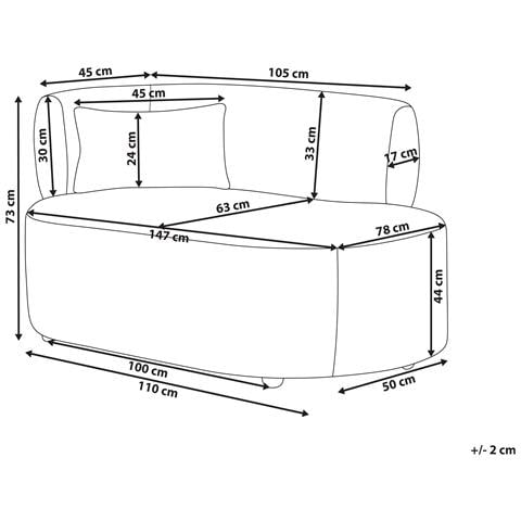 Chaise Longue Versione Sinistra Vanvey Velluto A Coste Rosso - Foto 2