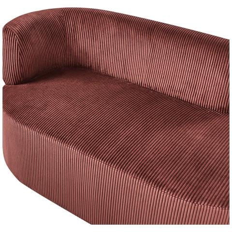 Chaise Longue Versione Sinistra Vanvey Velluto A Coste Rosso - Foto 8