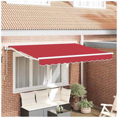 Tenda Retrattile Rosso 350x200 cm Tessuto - Foto 2