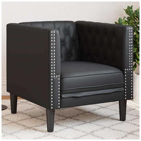 Poltrona Chesterfield Nero 71 x 74.5 x 70.5 cm Pelle sintetica - Foto 2