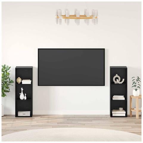 Set mobile TV 2 pcs Rovere nero 107 x 35 x 37 cm - Foto 2