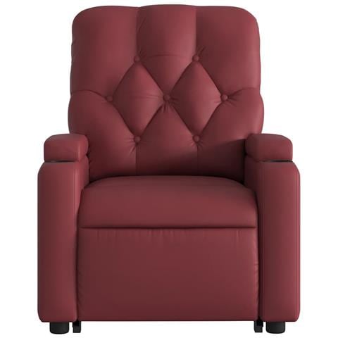 Poltrona Alzapersona Reclinabile Rosso Vino in Similpelle - Foto 9