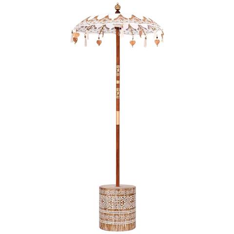 Parasol Balinese 260 Crema 95-100 cm Cotone e legno massello - Foto 1