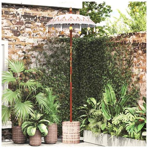 Parasol Balinese 260 Crema 95-100 cm Cotone e legno massello - Foto 2