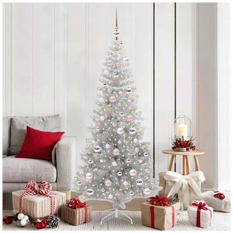 Albero di Natale con 300 LED con supporto Argento 180 cm PET - Foto 2