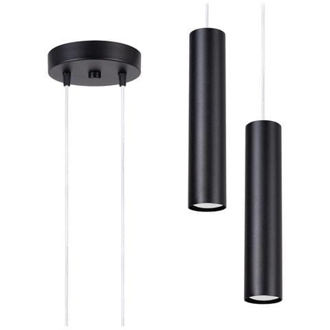 Lampada A Sospensione Lagos 2p Nero Sl. 1869 - Moderno Lampada A Sospensione Nero 118x15x15 Cm - Foto 1