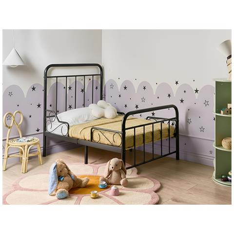 Letto Per Bambini Allungabile Metallo Anais 90 X 200 Cm Nero - Foto 1