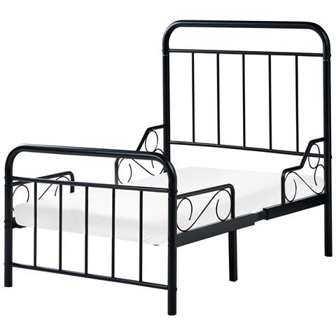 Letto Per Bambini Allungabile Metallo Anais 90 X 200 Cm Nero - Foto 2