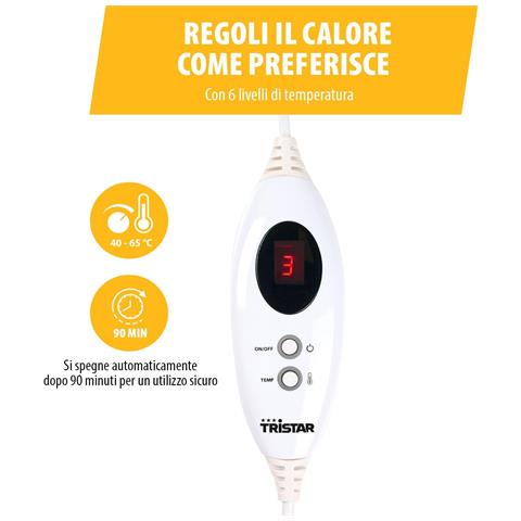Scaldamani E Scaldapiedi Multifunzionale, Termocuscino 42x32 Cm, 6 Livelli Di Calore 40-65°c, Comando Digitale Removibile, Lavabile In Lavatrice, Spegnimento Automatico 90 Min - Foto 6