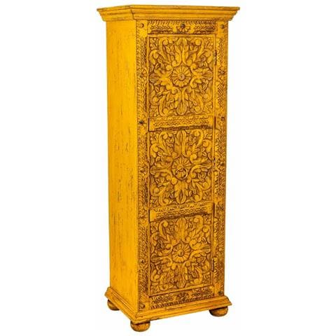 Armadio In Legno Fatto A Mano Giallo 53x40x149h - Foto 1