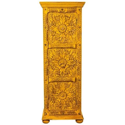 Armadio In Legno Fatto A Mano Giallo 53x40x149h - Foto 2