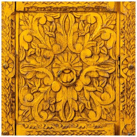 Armadio In Legno Fatto A Mano Giallo 53x40x149h - Foto 7