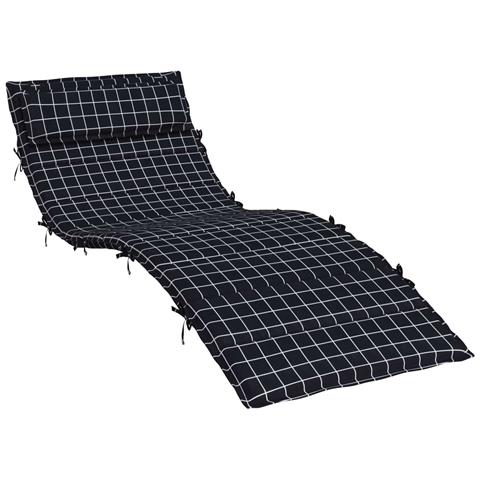 Cuscino per Lounger Sole Nero 178 x 60 x 4 cm Tessuto Oxford - Foto 2