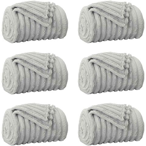 Coperte da Pile 6 pcs Grigio 240 x 220 cm Panno - Foto 1