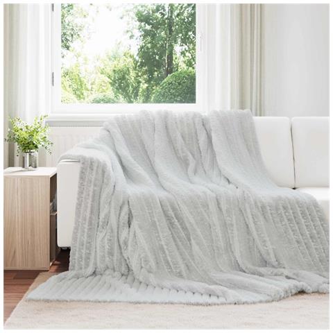 Coperte da Pile 6 pcs Grigio 240 x 220 cm Panno - Foto 2