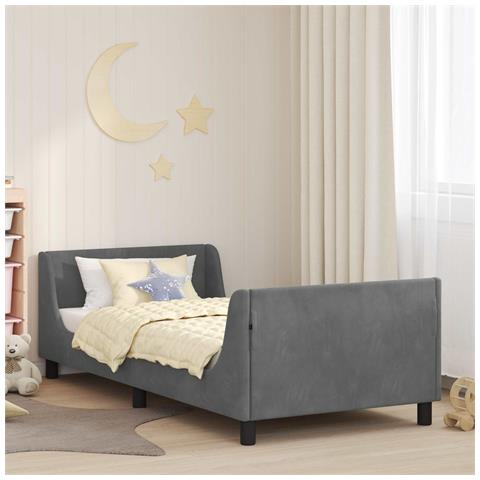 Struttura letto bambini con testata Grigio scuro 90 x 190 cm - Foto 2