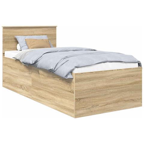 Struttura del letto Rovere Sonoma 75 x 190 cm Legno multistrato - Foto 1