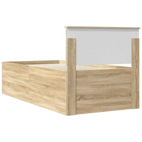 Struttura del letto Rovere Sonoma 75 x 190 cm Legno multistrato - Foto 9