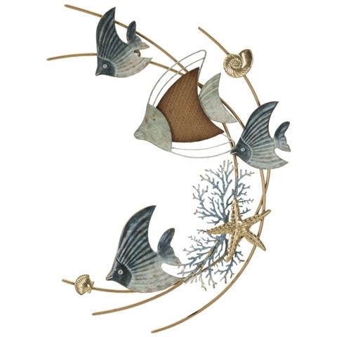 Pannello Da Muro Dory Con Pesci, Coralli E Stelle Marine, 61x86 Cm - Foto 1