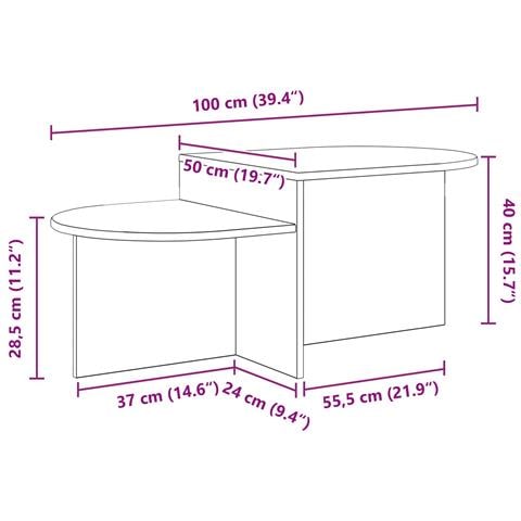 Tavolino da salotto Legno antico 100 x 50 x 40 cm - Foto 9