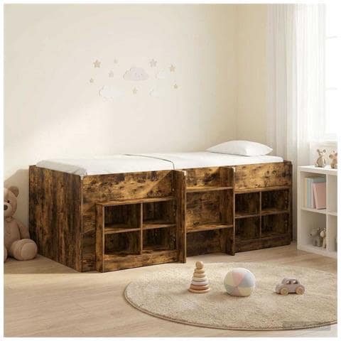 Struttura Letto Loft con Mobile 3 pz Rovere Fumo - Foto 2