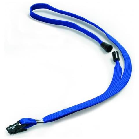 10 cordoncino portabadge in tessuto 440x10mm blu - Foto 2