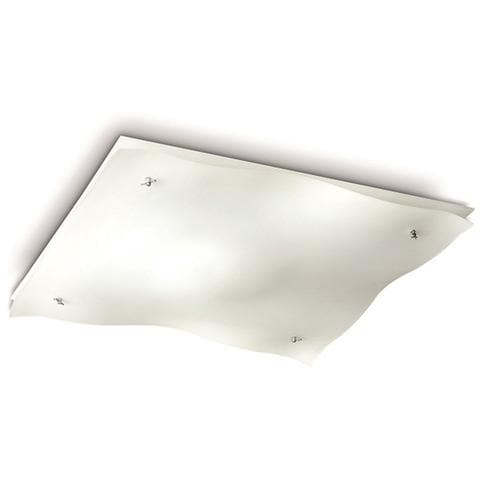 Plafoniera Vetro Satinato Ondulato 1x2gx13 Larghezza 45 Cm 40w - Foto 1