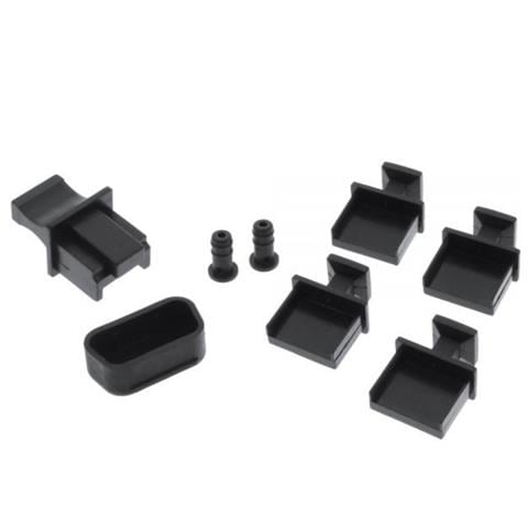 tappo di chiusura antipolvere protezione connettori e porte notebook, neri - set 8pz - Foto 1