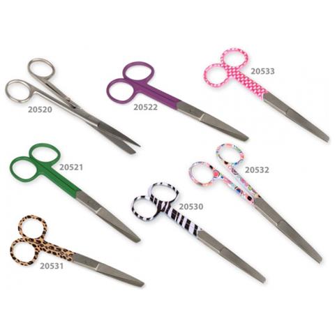 FORBICI RETTE PUNTE ALTERNE - anelli lilla - 14 cm - Foto 2