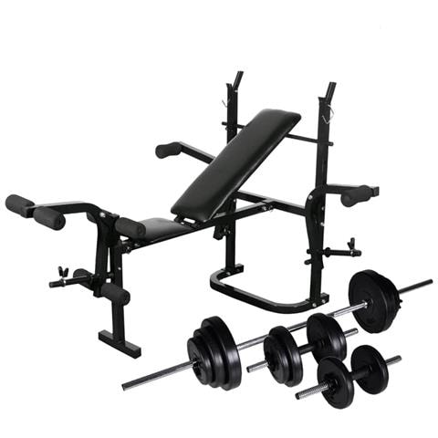 Panca Multifunzione Con Bilanciere E Set Di Manubri 30,5 Kg - Foto 1