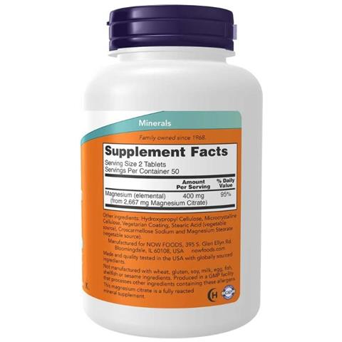 Magnesium Citrate 200mg 100 Tabs - Magnesio Citrato - Foto 3