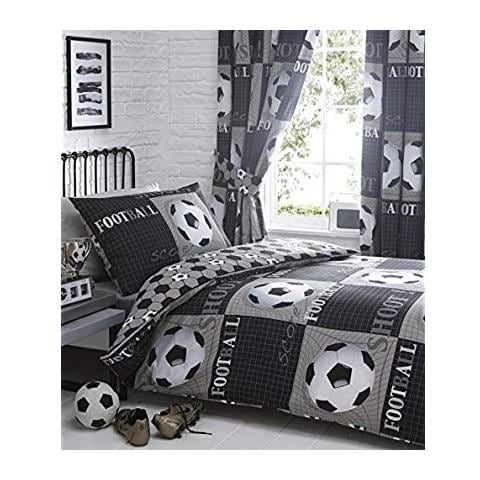 Football Copripiumino E Federa Letto Set, Poliestere, Grigio, Singolo - Foto 2