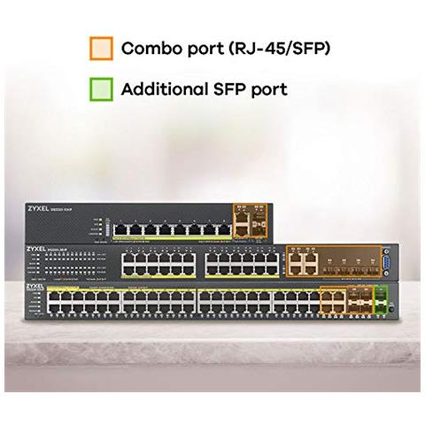 Switch Gigabit Ethernet Layer 2 gestito Poe+ a 44 Porte, 375 W, Quattro Porte Gigabit Combo, Due Porte SFP e modalità Cloud Ibrido [ GS2220-50HP] - Foto 2