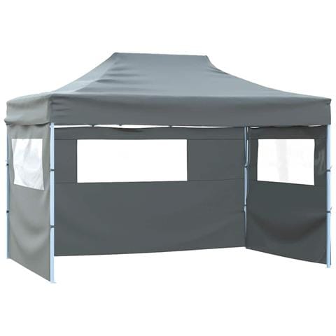 Gazebo Professionale Pieghevole 4 Pareti 3x4m Acciaio Antracite - Foto 10