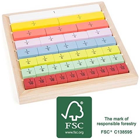 Piccolo Piede 11166 Calcolo Frazionario ""educare"" Del Legnocon Pietre Aritmetiche Di Vario Dimensioni Per La Chiarificazionea Partire Da 6 Anni. - Foto 5