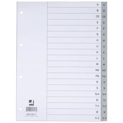 Divisori Alfabetici A-z 22,5x29,7 Cm Grigio 20 Pagine Kf01817 - Foto 1