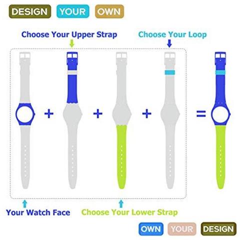 Sostituzione Impermeabile Gomma Di Silicone Del Cinturino Di Vigilanza Il Cinturino Per Swatch (17 Millimetri 19 Millimetri 20mm) (19 Mm Darkgray) - Foto 2