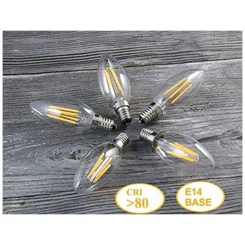 E14 Candela Lampadine Led Dimmerabili 4w 40w Equivalente Soft Bianco Caldo 2700k 400lm Piccolo Edison Vite Ses Lampadario Bulbi C35 Vintage Filament Energy Saving Candelabri Lampadina 5pack Da Brimax (c35 4w 5pack)  - Foto 4