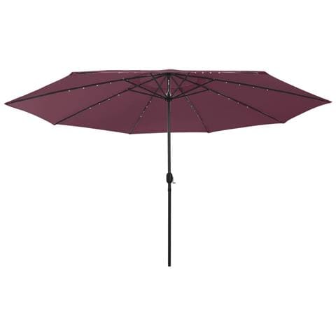 Ombrellone da Giardino con Luci LED 400 cm Rosso Bordò - Foto 1
