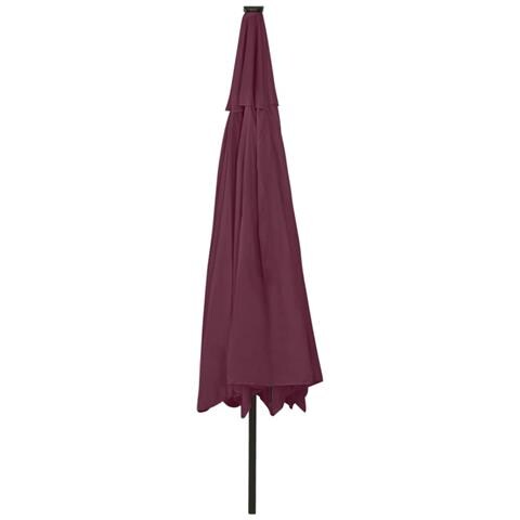 Ombrellone da Giardino con Luci LED 400 cm Rosso Bordò - Foto 2