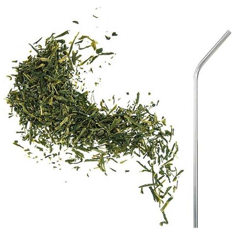 Tè Verde Biologico Sencha + 4 Cannucce In Acciaio Inossidabile - Foto 1