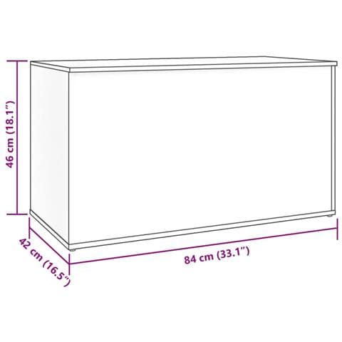 Cassapanca Grigio Cemento 84x42x46 cm in Legno Ingegnerizzato - Foto 8
