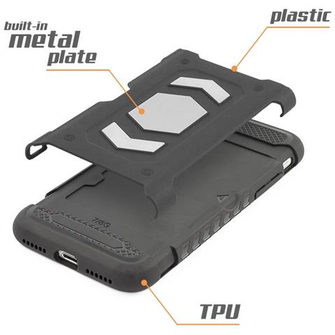 Maxy Custodia Defender Shell Alta Protezione Antiscivolo Magnetica Per Apple Iphone X - Xs Black - Foto 5