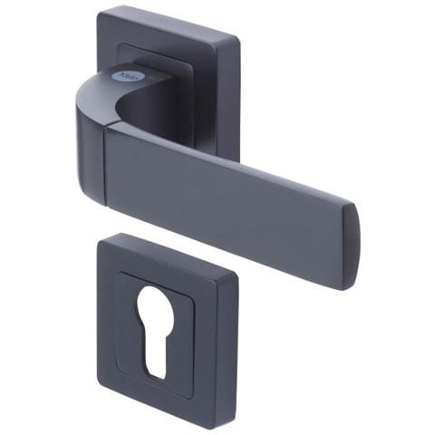 Ypp7bpe Maniglia Quadrata Da 7 Nera Modello Bologna Passaggio Cilindro Euro - Foto 1