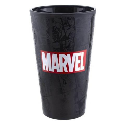 Marvel Bicchiere Nero Con Filigrana - Glass With Logo 400 Ml - Paladone Products - Foto 1